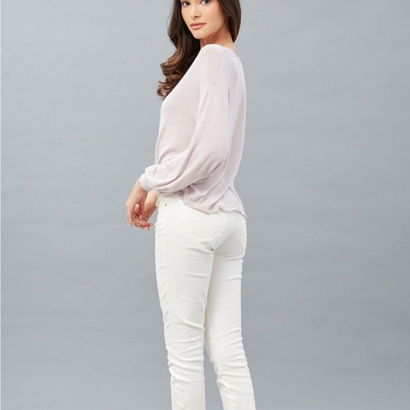 Lola & Sophie Silky Jersey V-Neck Top lilac XS modal - Picture 3 of 8